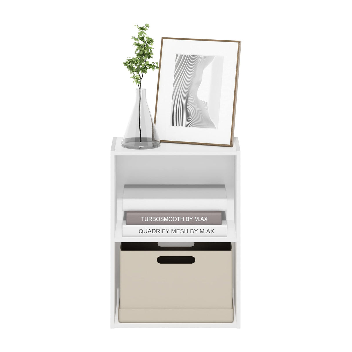 Furinno Luder Bookcase / Book / Storage, 2-Tier, White Furinno