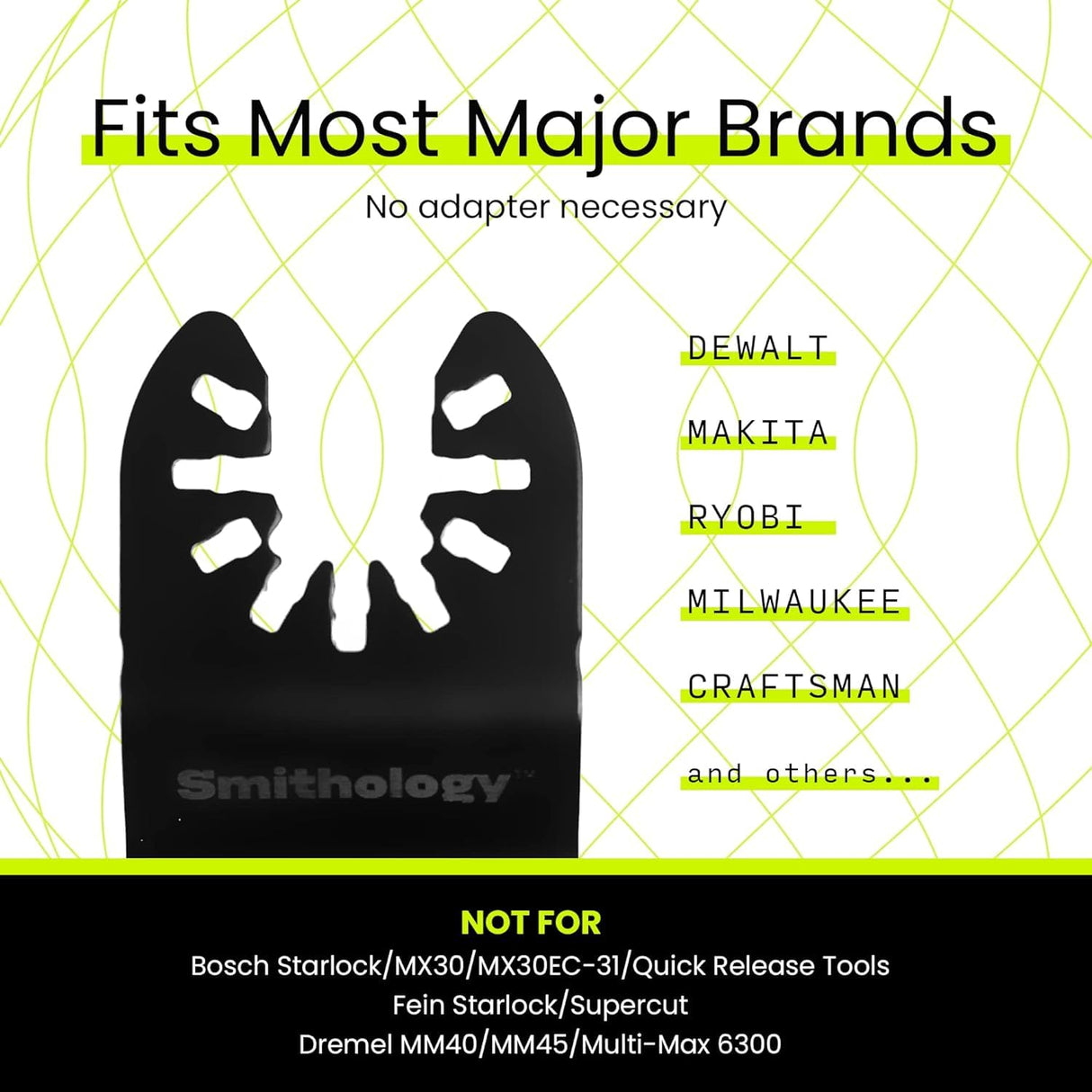 Smithology 20PCS Universal Metal/Wood Oscillating Saw Blades Combo Pack – 4 Bi-Metal Blades, 12 Standard Blades, 4 Japanese Tooth Blades Smithology