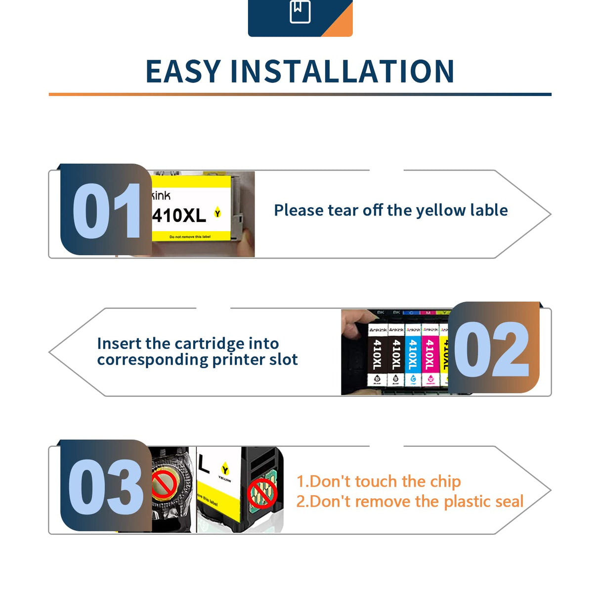 Ankink Remanufactured Ink Cartridge Replacement for Epson 410XL 410 XL T410XL (Black and Tricolor 5-Pack) to use with XP-7100 XP-830 XP-640 XP-630 XP-530 XP-635 XP7100 Printer Ankink