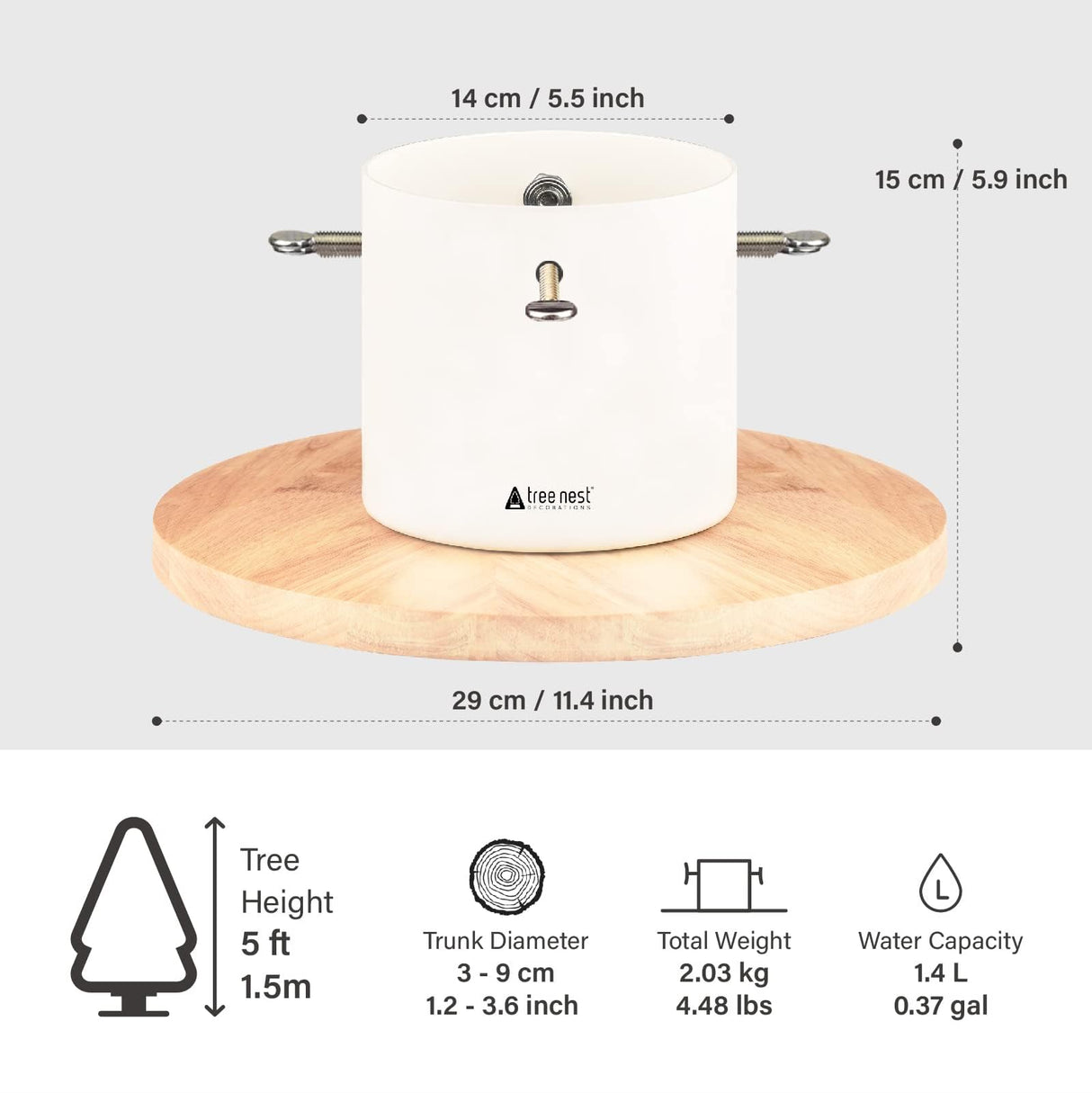Christmas Tree Stand Base Mini Christmas Tree Holder Xmas Tree Stand Base for 5ft Tabletop Modern Christmas Small Tree Xmas Tree Decoration (Moonlight,White) Tree Nest