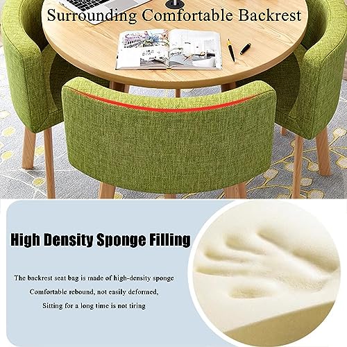 GAZOGJ Modern Round Dining Table Set with 4 Chairs for Small Office Conference Room 80cm,Pu Red-80cm(31.5") GAZOGJ