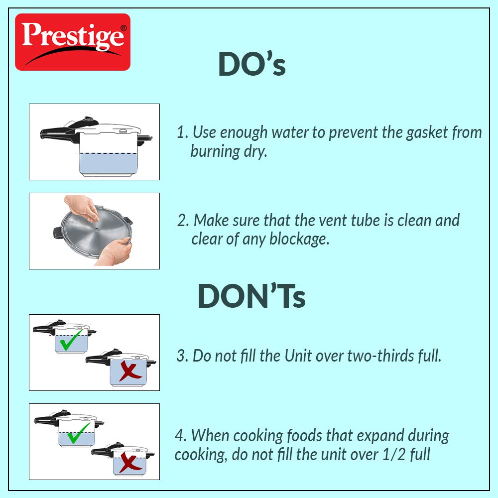 PRESTIGE PRDA3 Prestige 3L Alpha Deluxe Induction Base Stainless Steel Pressure Cooker, 3.0-Liter Prestige