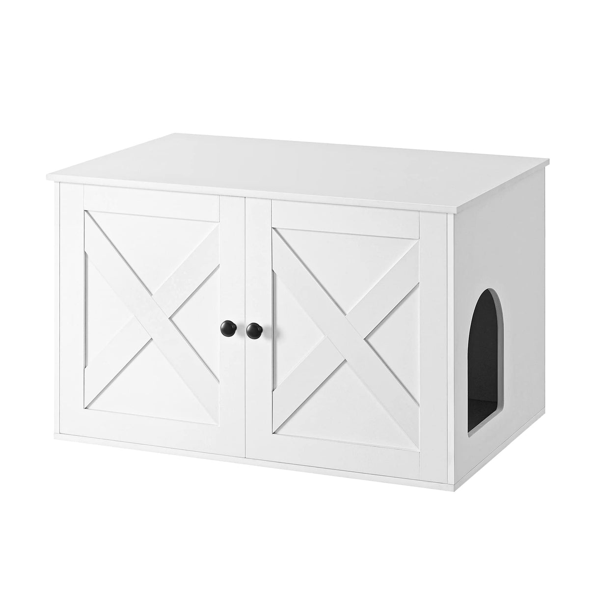 Feandrea Cat Litter Box Enclosure, Litter Box Furniture Hidden with Removable Divider, Indoor Cat House, End Table, 31.5 x 20.9 x 19.7 Inches, White UPCL002W01 Feandrea