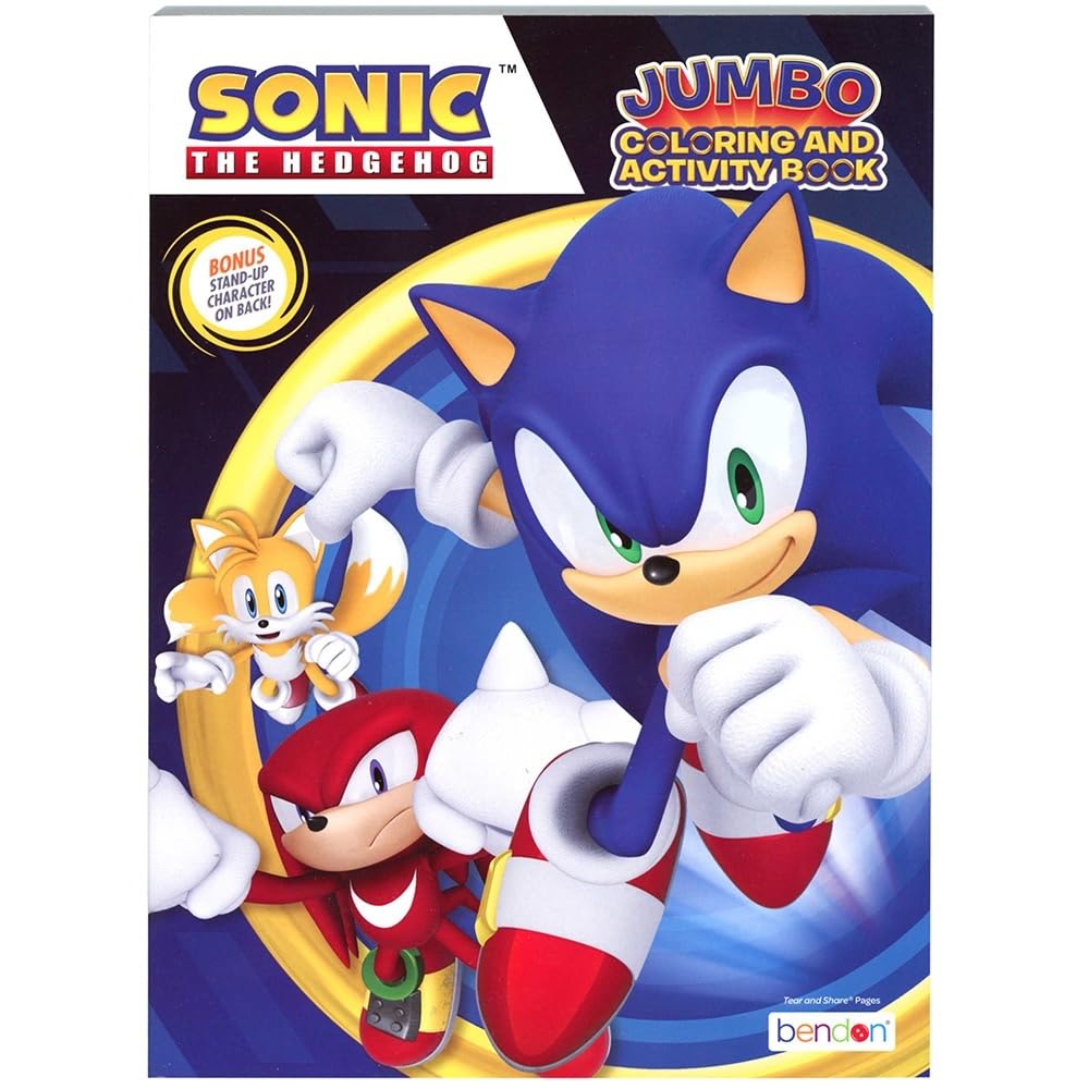 Sonic Coloring Book for Kids, 80 Detailed Pages, The Hedgehog Video Game Characters Bendon