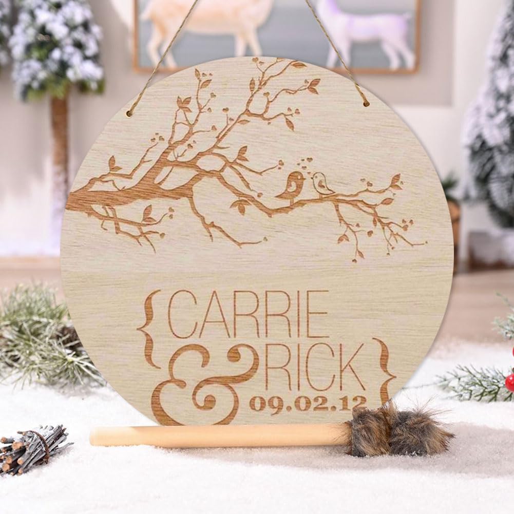 Adboros Wood Circles for Crafts, 12 Inch Blank Unfinished Wood Crafts DIY Painting Round Disc Cutouts with Twine Door Hanger Circle Blank Wooden Signs Home Decor Christmas (30) Adboros