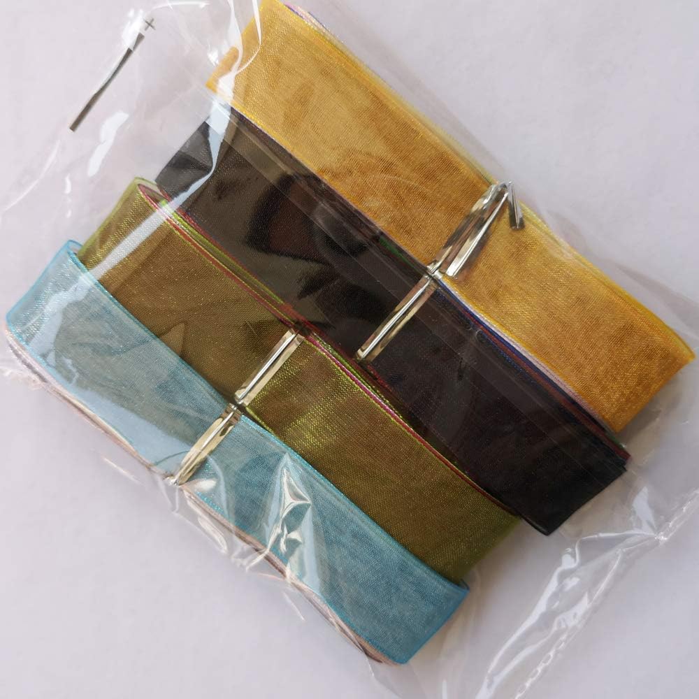 Chenkou Craft Solid Organza Ribbon Assorted 24 Yards Craft Bow Party Decoration Packing Ribbons (Mix, 3/8"(10mm)) Chenkou Craft