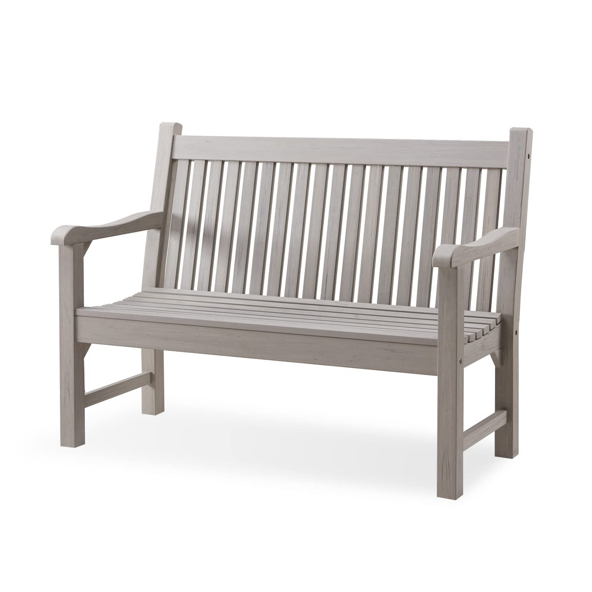 Psilvam Grey 2-Person All-Weather Poly Lumber Garden Bench Psilvam