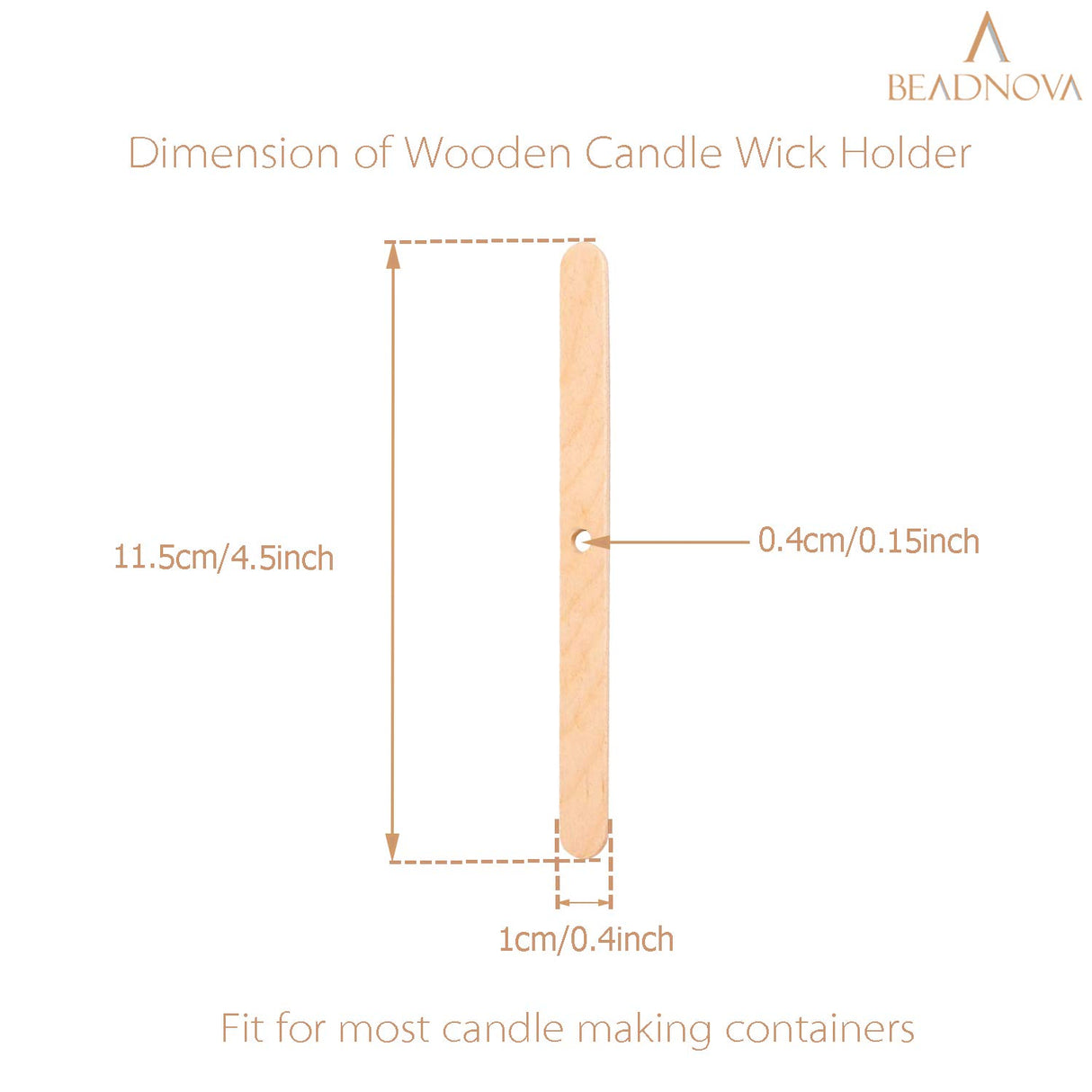 BEADNOVA Candle Wick Holders for Candle Making Wooden Wick Holder 50 pcs Centering Device Bar for DIY Making BEADNOVA