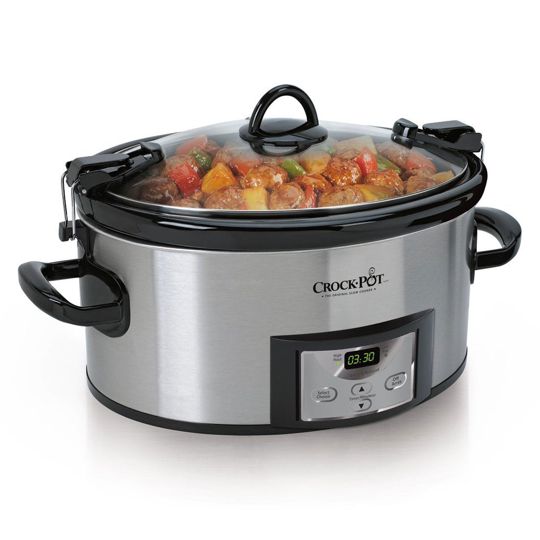 Crock-Pot 6 Quart Cook & Carry Programmable Slow Cooker with Digital Timer, Stainless Steel (CPSCVC60LL-S), pack of 1 Crock-Pot