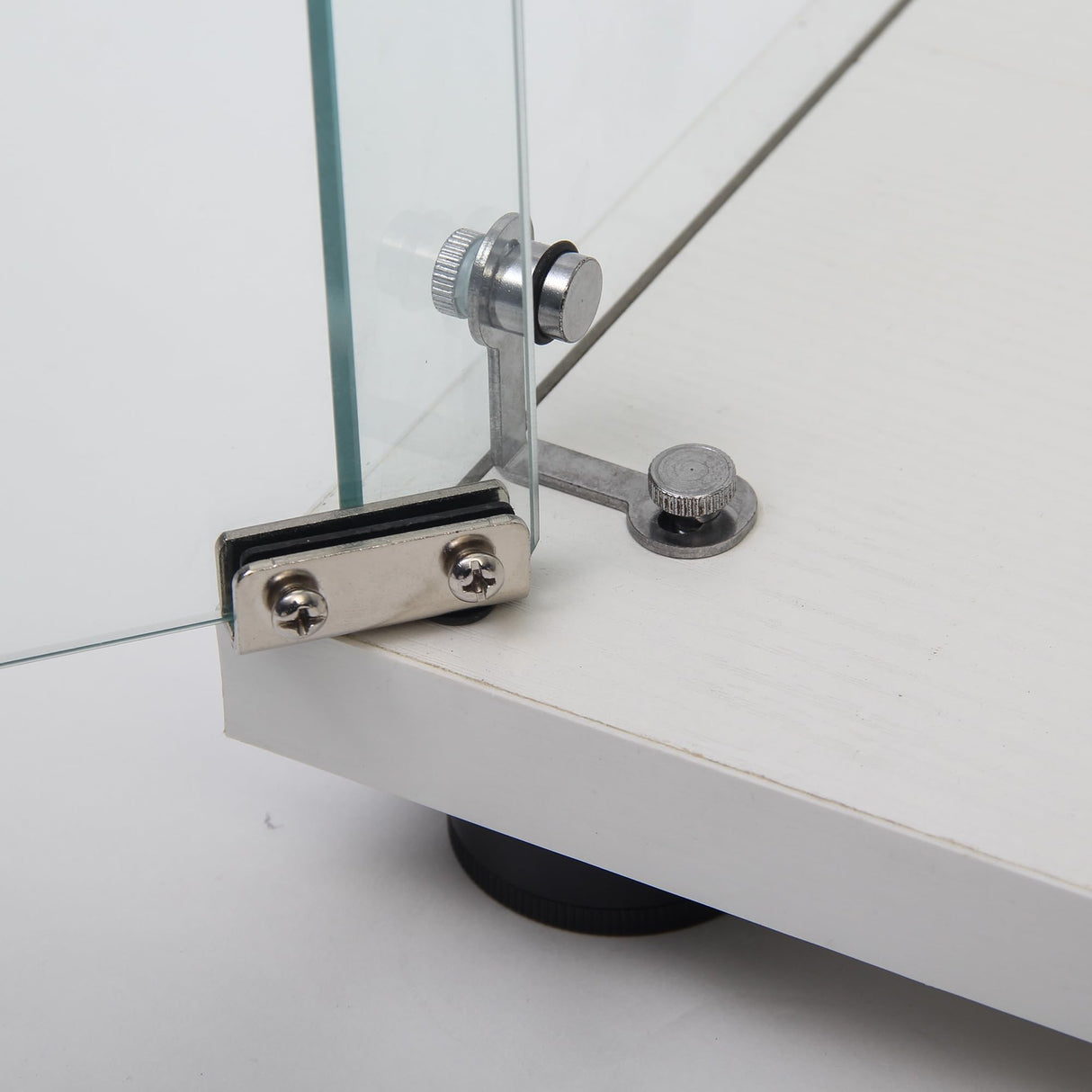 CISURCPI Glass Display Cabinet with 5 Shelves Double Door, Curio Cabinets for Living Room, Bedroom, Office, White Floor Standing Glass Bookshelf, Quick Installation,73.82”(H) x 31.69”(L) x 14.37”(W) CISURCPI