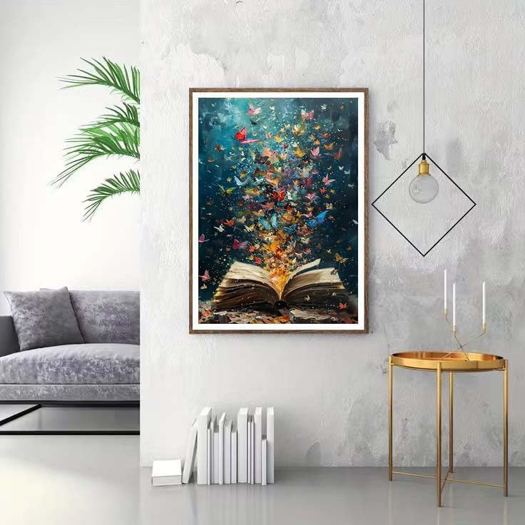 ZQEATRY Diamond Painting Kits for Adults Beginner,Butterfly On Book Page Diamond Art Kits,DIY 5D Full Drill Paint by Diamonds with Paintings Arts and Crafts for Home Decor 12 X 16Inch ZQEATRY