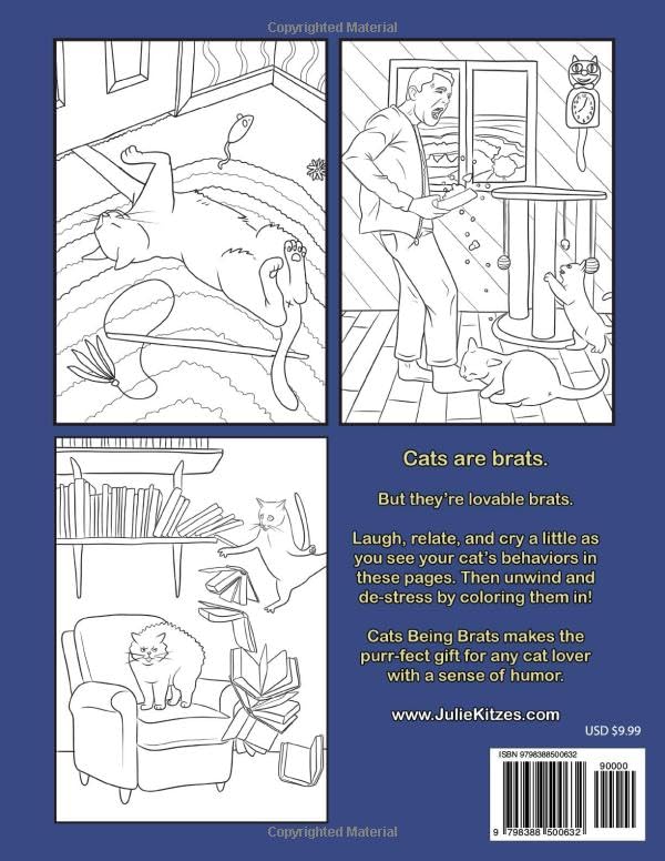 Cats Being Brats: A Funny Coloring Book For Cat Lovers Lindesa