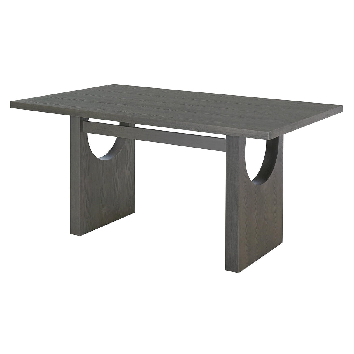 Merax Wood Dining Table Set for 6, Rectangular Tabletop/Upholstered Chairs/Retro Geometric Design, Ideal for Dining-Room and Kitchen, Grey Merax