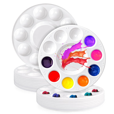 Zuiaso 20Pcs Paint Tray Palettes, Plastic Paint Pallets, Watercolor Palette Painting Tray for Painting Party, DIY Craft and Art Painting