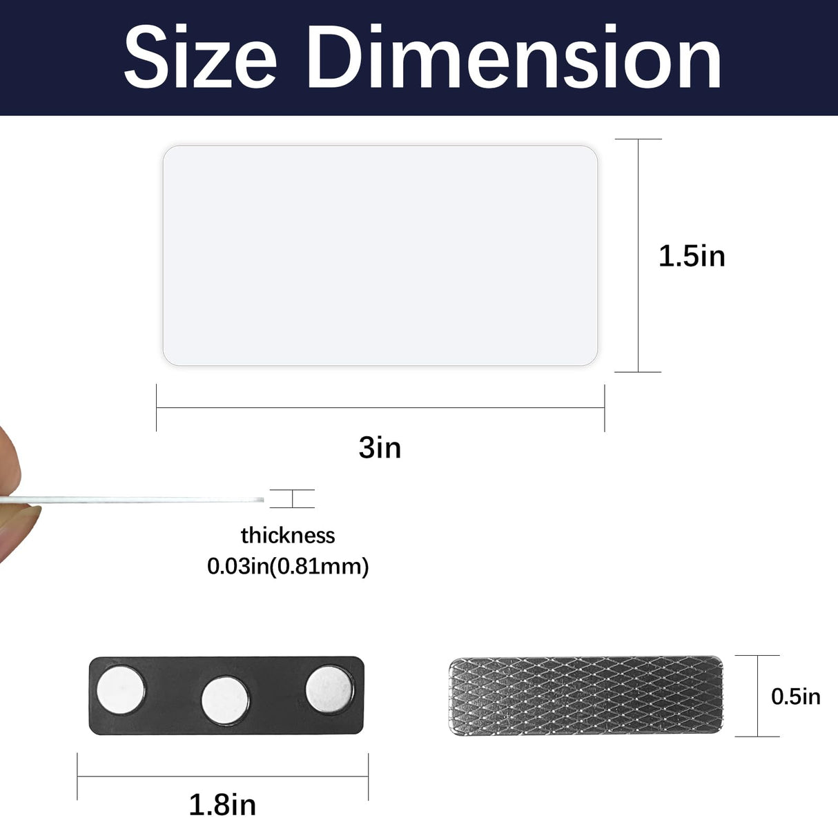 25 pcs Sublimation Name Tags,1.5 x 3 Inch Metallic Aluminium Sublimation Name tag Blank Magnetic Name Tags,Sublimation Name Badge Blanks Reusable Name Tags LIZOIDZSM