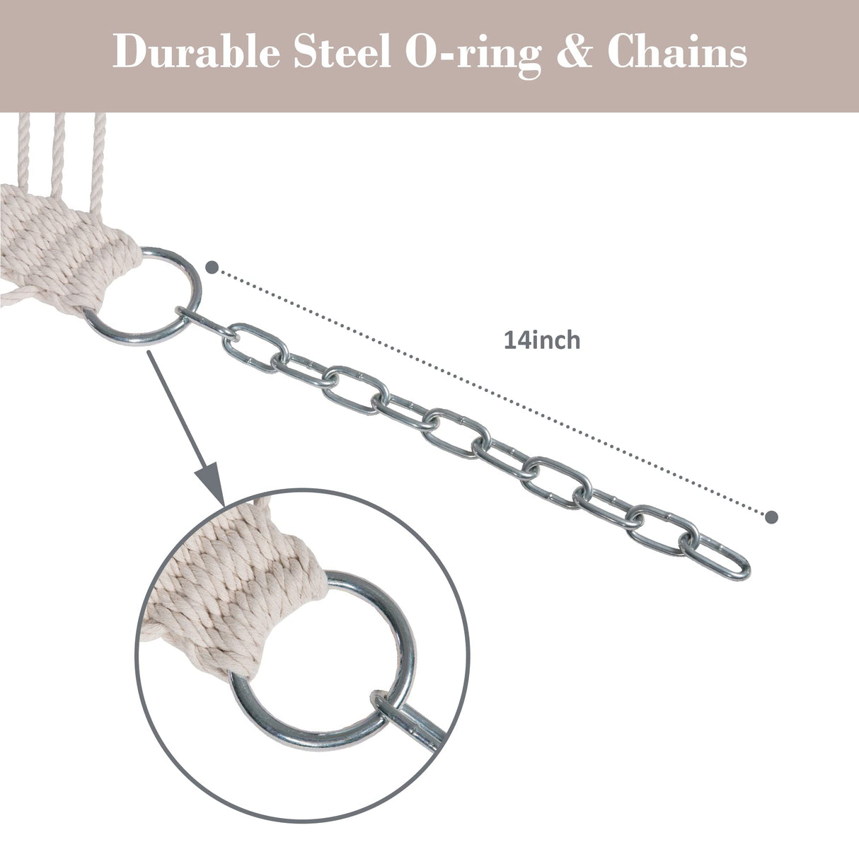 SUNCREAT Hammocks 14 FT Quick Dry Hammock Double Size with Spreader Bar, 2 Person Hammock for Outdoor Patio Yard Poolside, 450 lbs Capacity, Light Gray Stripes SUNCREAT