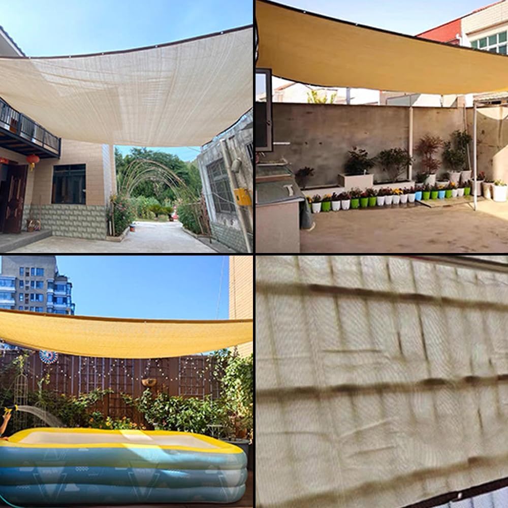 JUNKOGO Shade Cloth 90% 10x15 Ft Sun Shade Mesh Netting Cover for Pergola, Garden, Outdoor, Patio, Deck, Backyard JUNKOGO