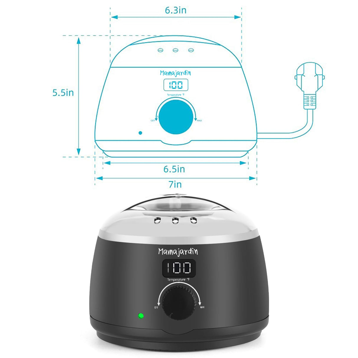 Wax Melter for Candle Making - Candle Wax Melter 16 oz, Candle Making Supplies with Candle Melting Pot,Candle Making Kit for Beginners,Wax Melting Pot with LED Temperature Display,Perfect Set Gift Mamajardin