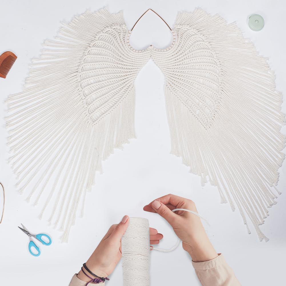 INFUNLY Macrame Angel Wings Kit - DIY Angel Wings Woven Wall Hanging for Christmas, Birthday with Instructions INFUNLY