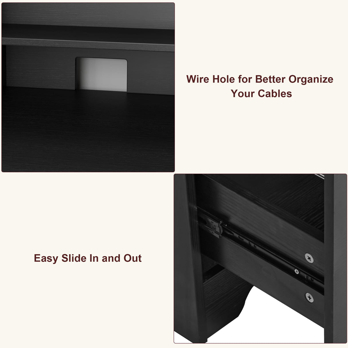 TTVIEW Computer Desk with Drawers and Hutch Shelf, Wood Executive Desk Writing Study Table with 43” Wide Tabletop, Small Desk with File Drawer for Home Office Bedroom, Black TTVIEW