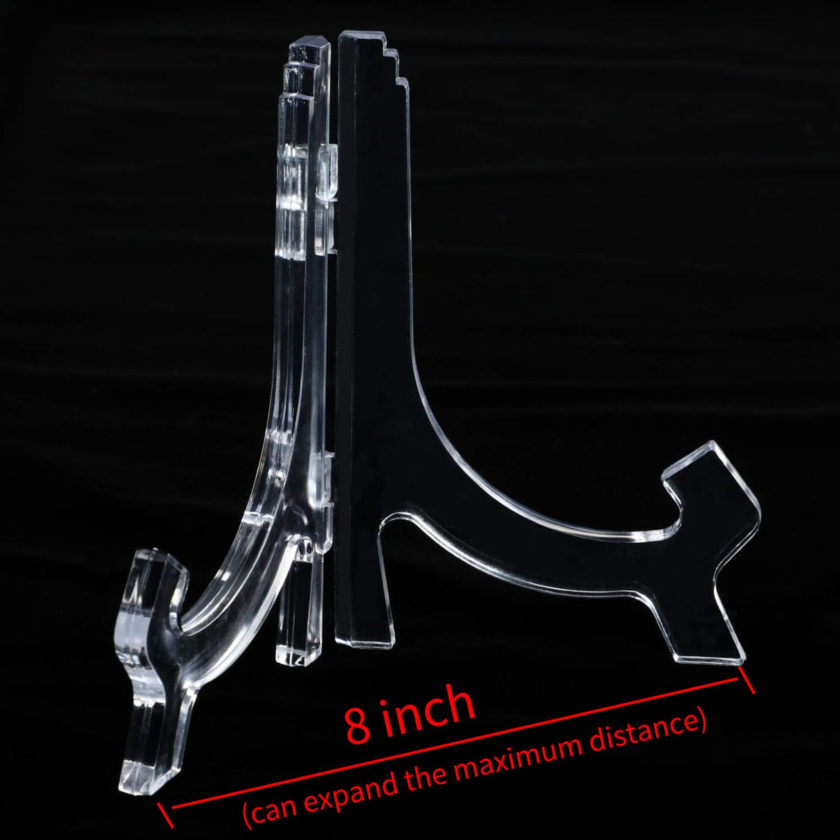 HESTYA 6 Pack 7 Inch Acrylic Easel Stand, Display Stand, Plate Holder for Display, Photo Holder Picture Frame Book(Clear) HESTYA