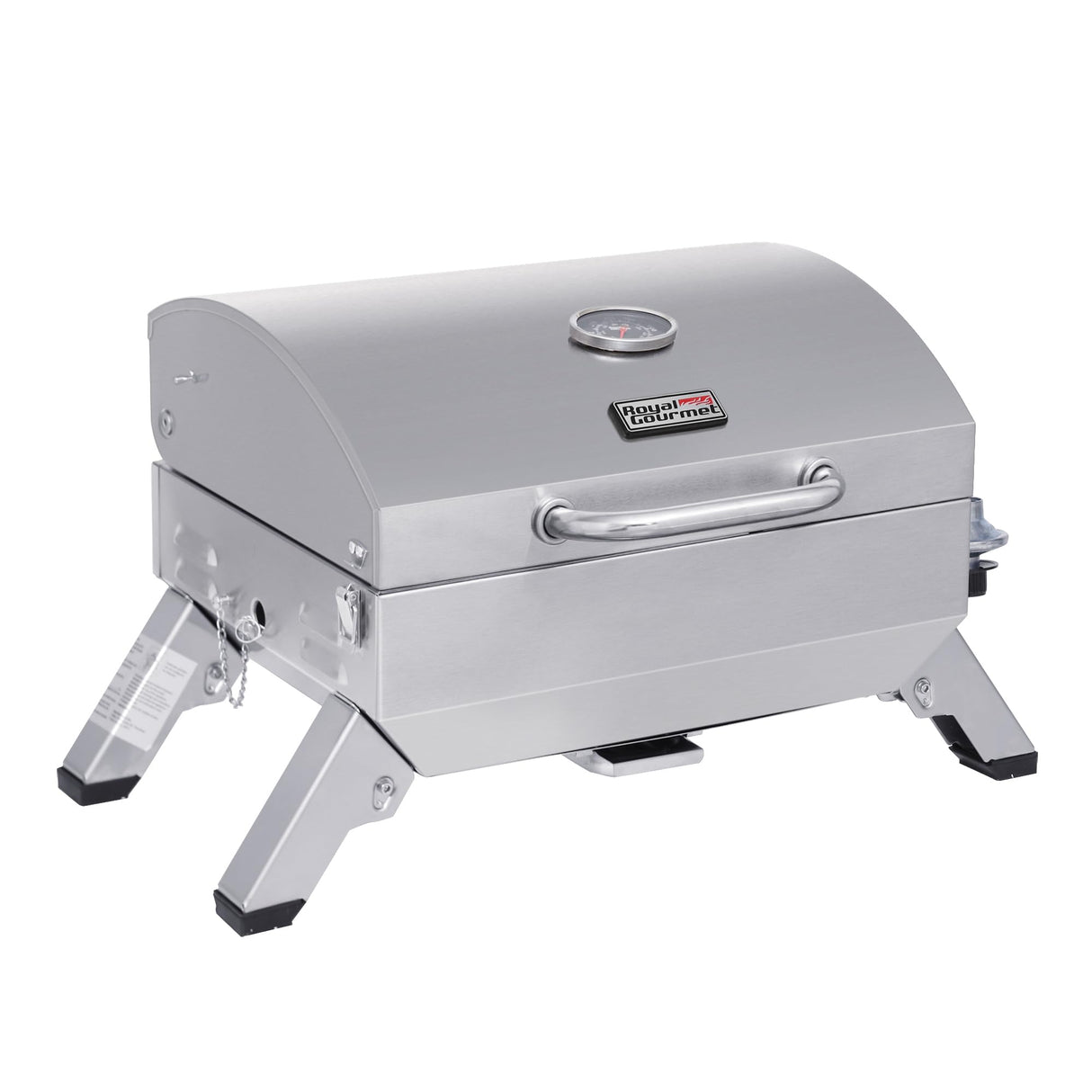 Royal Gourmet GT1001 Stainless Steel Portable Grill, 10000 BTU BBQ Tabletop Gas Grill with Folding Legs and Lockable Lid, Outdoor Camping, Deck and Tailgating, Silver Royal Gourmet