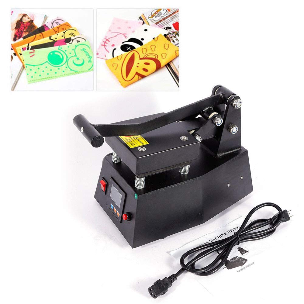 Heat Press Machine, 110V Digital Heat Press Machine Single Heater DIY Logo,Label,Sticker 110V 12x12cm (US Fast Shipping) GDAE10