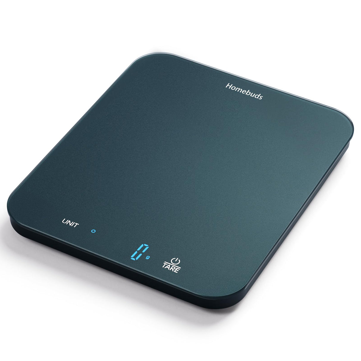 Homebuds Food Scale, 33lb/15kg Digital Kitchen Scale, Weight Grams and Ounces in 1g/0.1oz Precision for Baking and Cooking, LED Display, 3*AAA Batteries Included, Tempered Glass, Blue HomeBuds