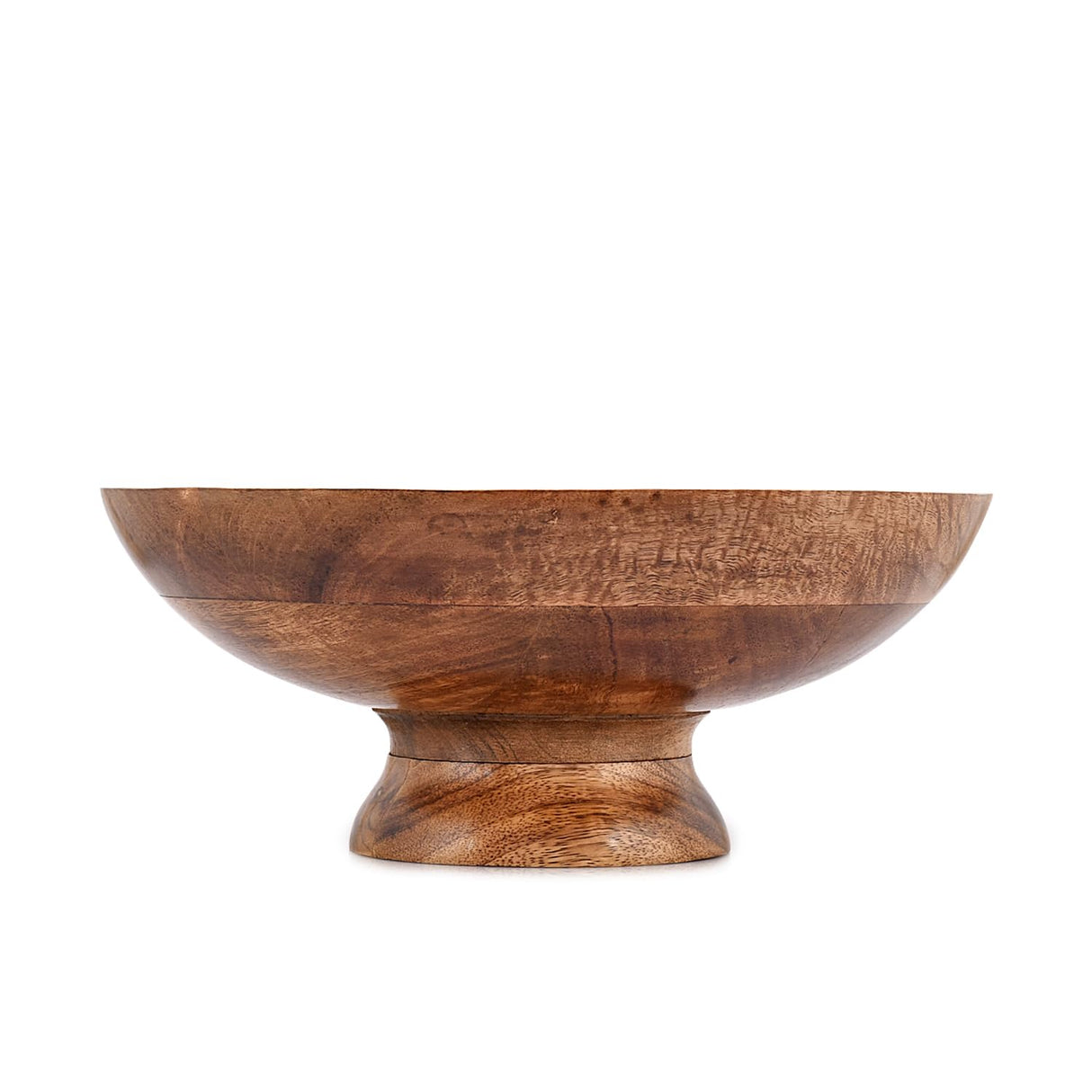NIRMAN FRUIT BOWL Mango Wood Round Shaped Serving Bowl For Fruit,Dessert Platter Tray Dish Kitchen Dining Fruit,Dessert,Snack (12" x 12" x 5") NIRMAN