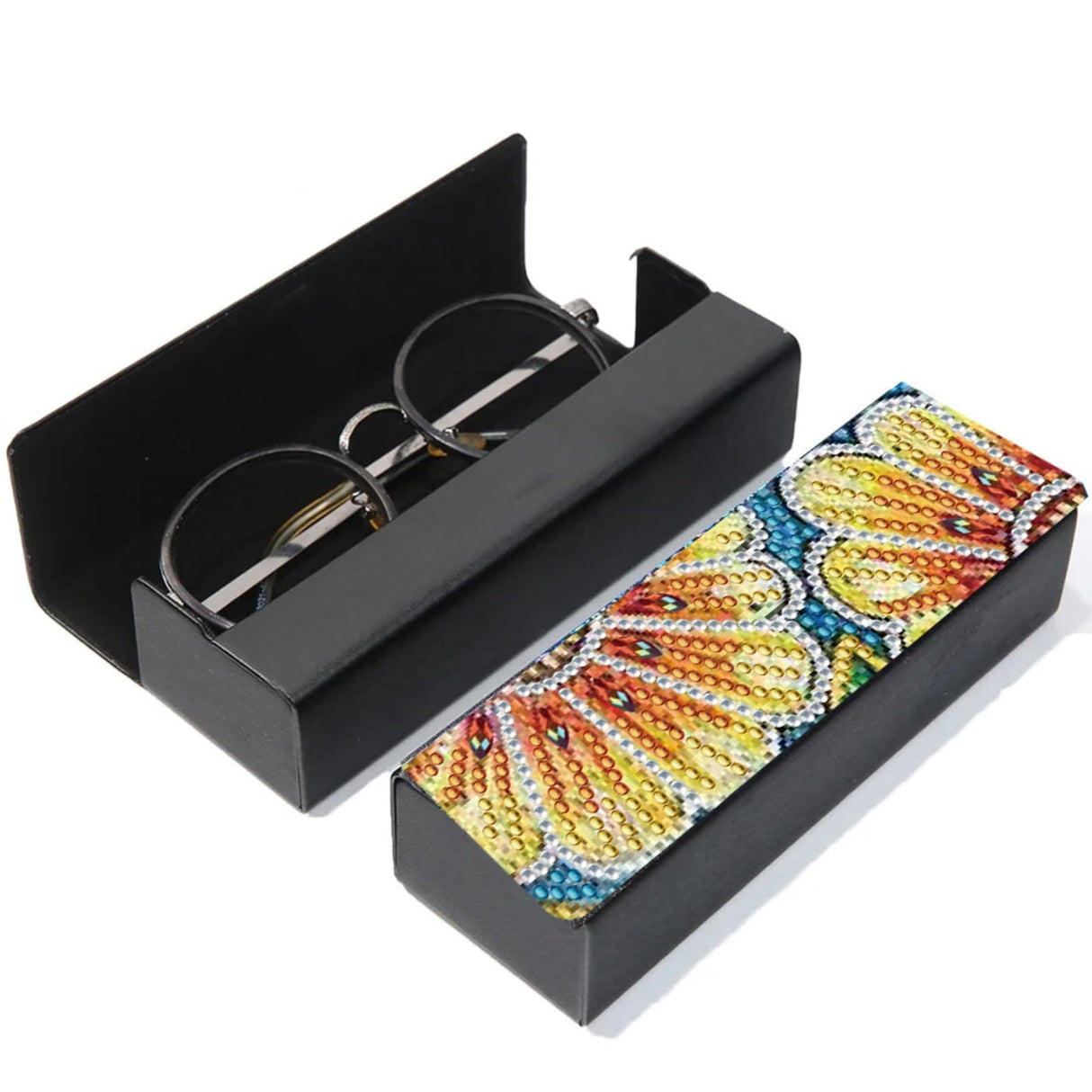 ARTopet Diamond Art Painting Eye Glass Case Portable Retro Sunglasses Glasses Storage Box Creative Design Anti-Stress DIY Handmade for Travel Sunglass Art Craft Gift-Sunflower ARTopet