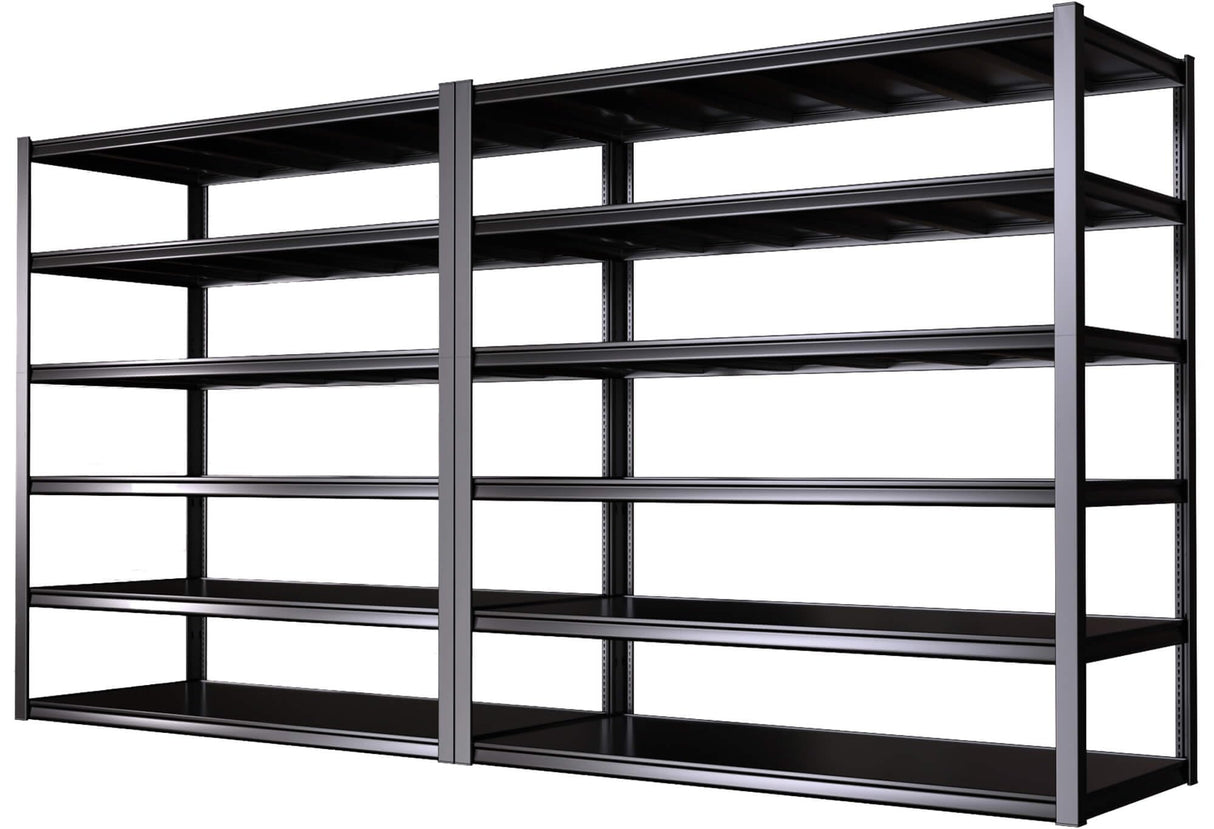 PMKES 84" H Garage Shelving Heavy Duty, Garage Storage Shelves 3200LBS Adjustable 6 Tier Metal Shelving Unit for Storage Rack Industrial Storage Rack Shelf, 2 Pack PMKES