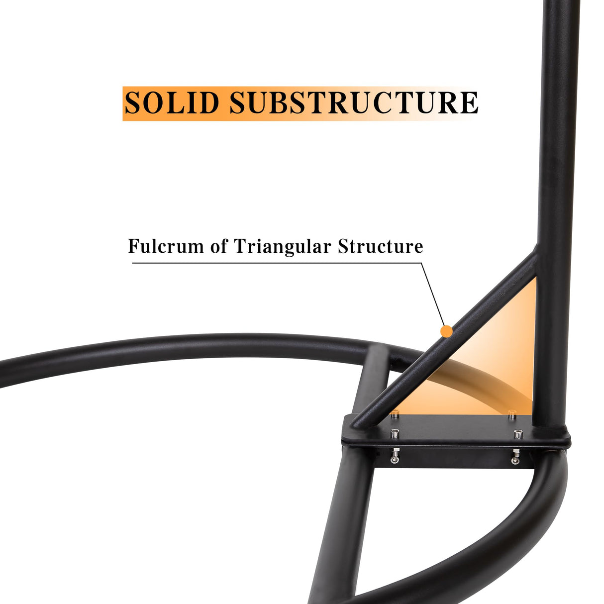 Round Base Heavy Duty Hanging Stand - Powder Coated Hammock Stand for Hammock Chair, Indoor and Outdoor (Black) YOXIFOC