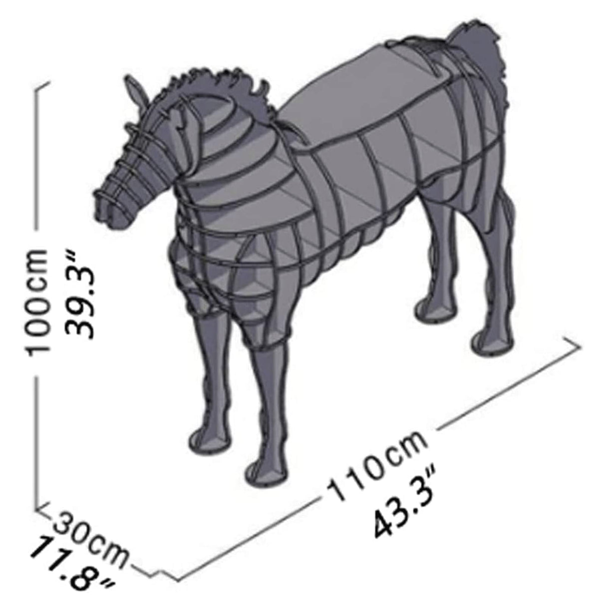 Rieort Fashion Bookshelf Solid Wood Bookshelf Horse Shaped Bookcase Creative Storage Display Cabinet Bookshelves Large Capacity Design Rack Bookcase not Shaking Rieort