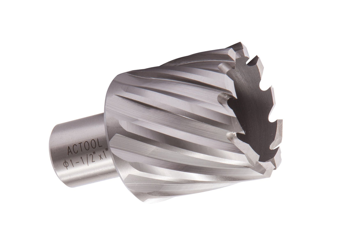 ACTOOL 1-1/2" Diameter × 1" Depth of Cut HSS ANNULAR Cutter with 3/4'' Weldon Shank ACTOOL
