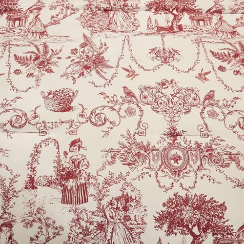 Red Comforter Set Queen 7 Piece Bed in a Bag Toile de Jouy Botanical Comforter with Sheet Set Soft Micorfiber Bedding Set (1 Comforter,2 Pillow Shams,1 Flat Sheet,1 Fitted Sheet,2 Pillowcases) Xruibed