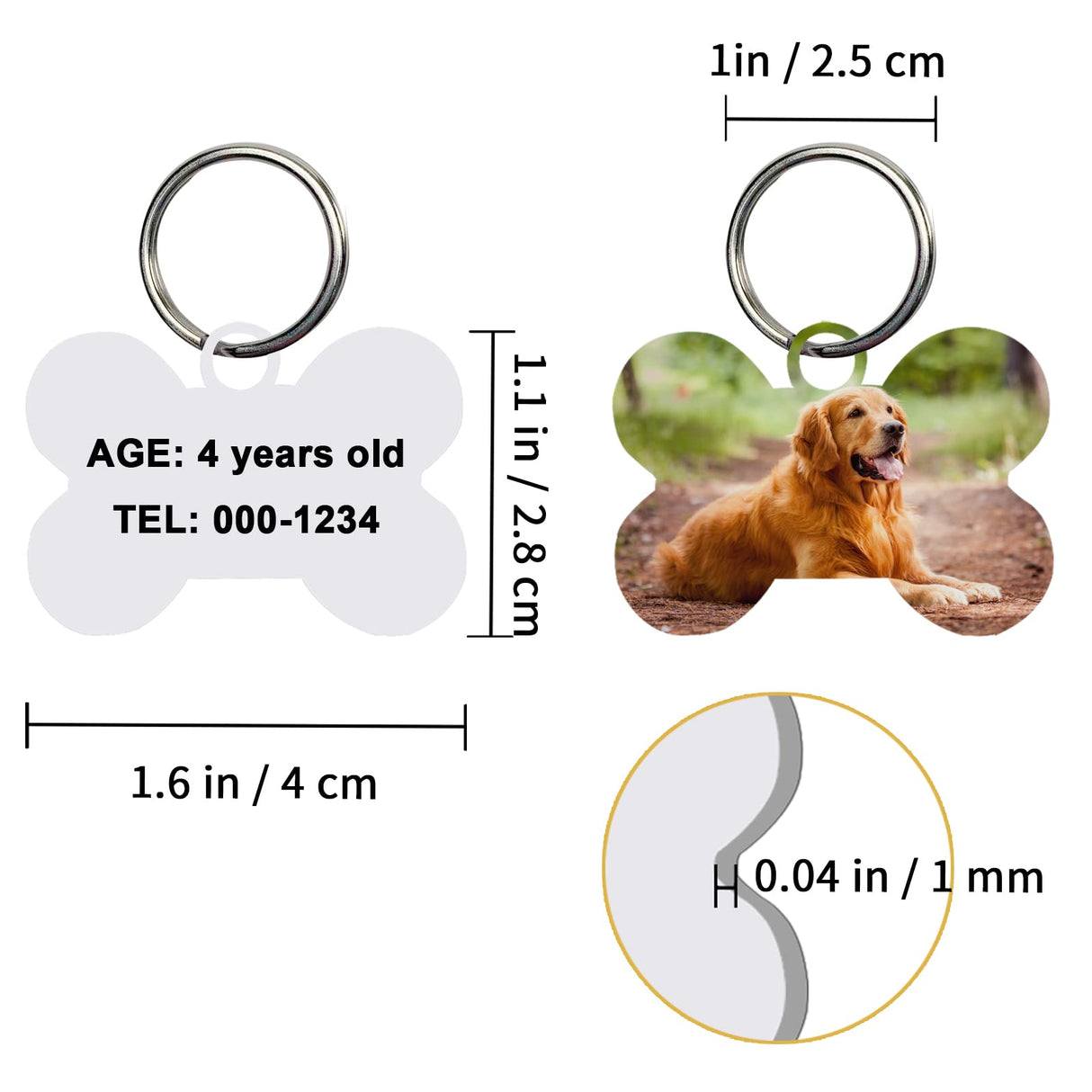 30 Pcs Sublimation Blank Dog Tags Bone Shaped DIY Double Sided Aluminum Dog ID Tags Bone Shaped Pet Name Tags Dog Collar Tags with Dogs and Cats GEKIXUTP