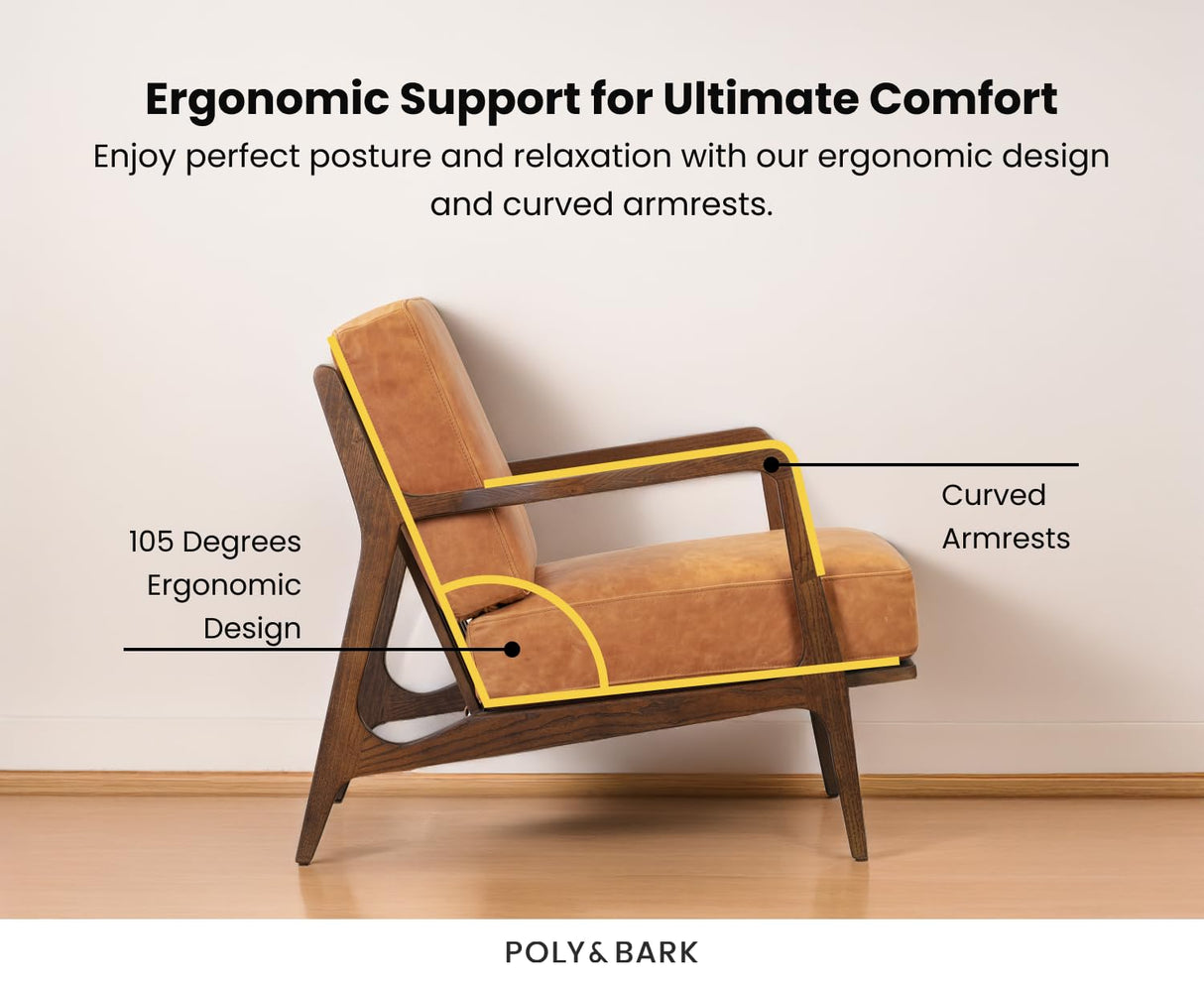 POLY & BARK Verity Lounge Chair, Cognac Tan POLY & BARK