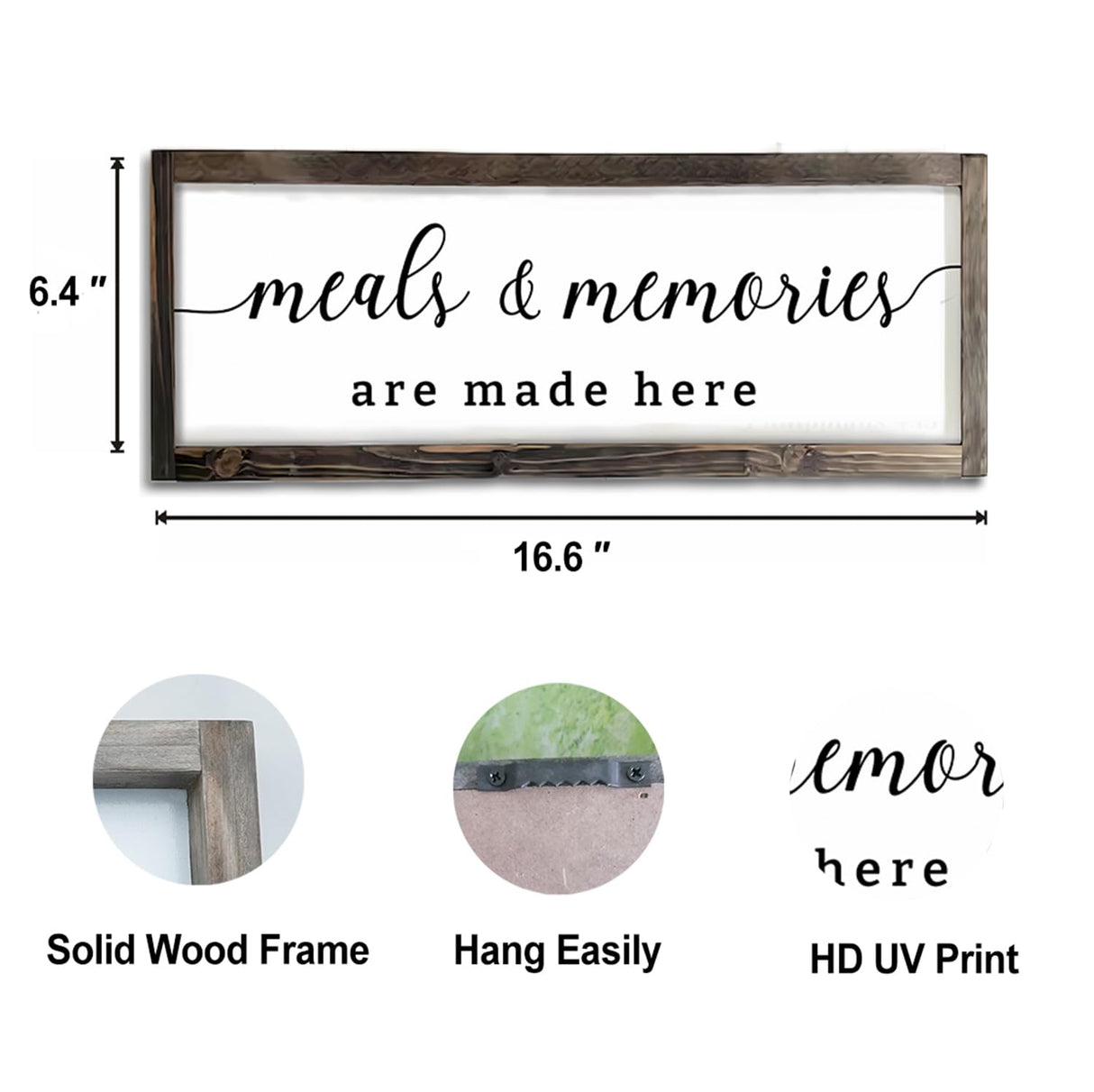 Dazingart Farmhouse Kitchen Wall Decor,Meals and Memories Are Made Here Sign, Rustic Wood Kitchen Signs Dinning Room Wall Decor (Meal) Dazingart