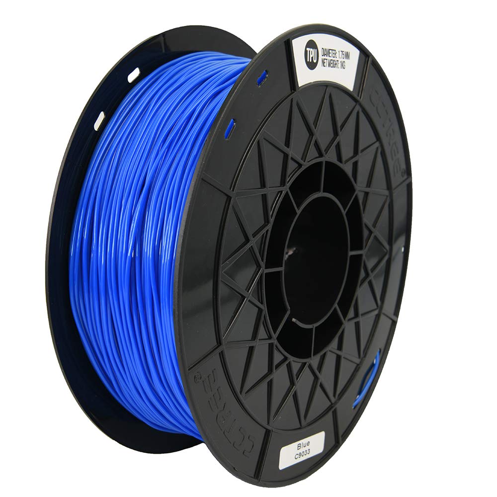 CCTREE TPU Filament 1.75mm, 1kg Spool (2.2 lbs), Flexible 3D Printer Filament, Shore Hardness 95A, High Elasticity & Impact Resistance, Dimensional Accuracy ±0.03mm, Blue CCTREE