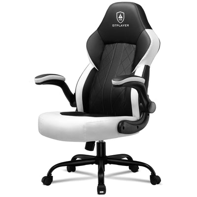 GTPLAYER Gaming Chair,Ergonomic Computer Desk Chair with Footrest and Massage Lumbar Support, High Recliner Chair with 360° Swivel Seat and Headrest (White)