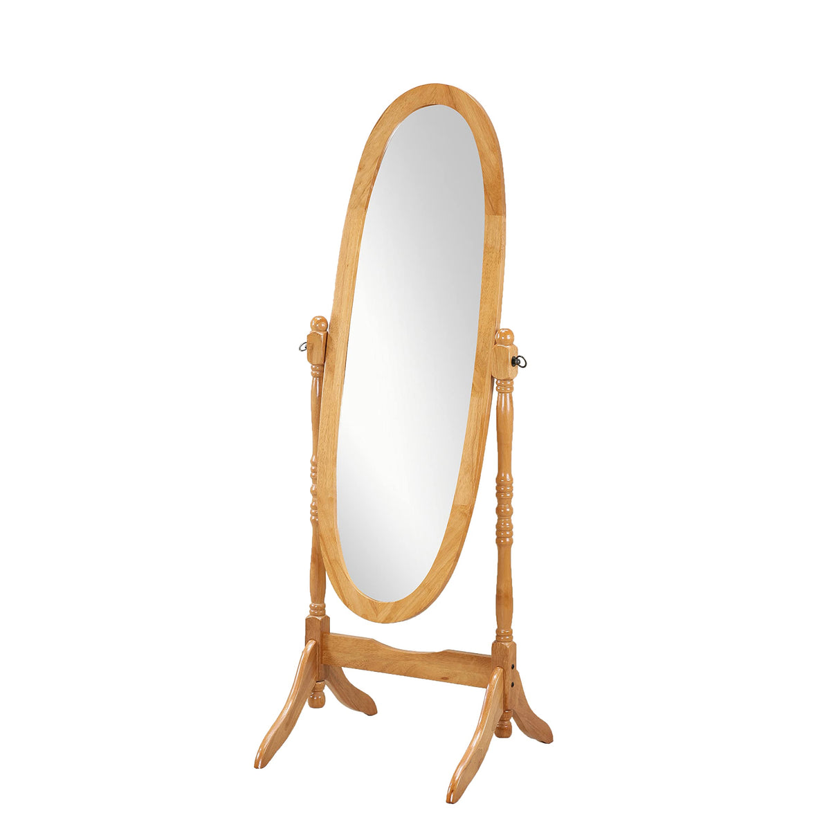 Roundhill Furniture Traditional Queen Anna Style Wood Floor Cheval Mirror, Oak Finish Roundhill Furniture