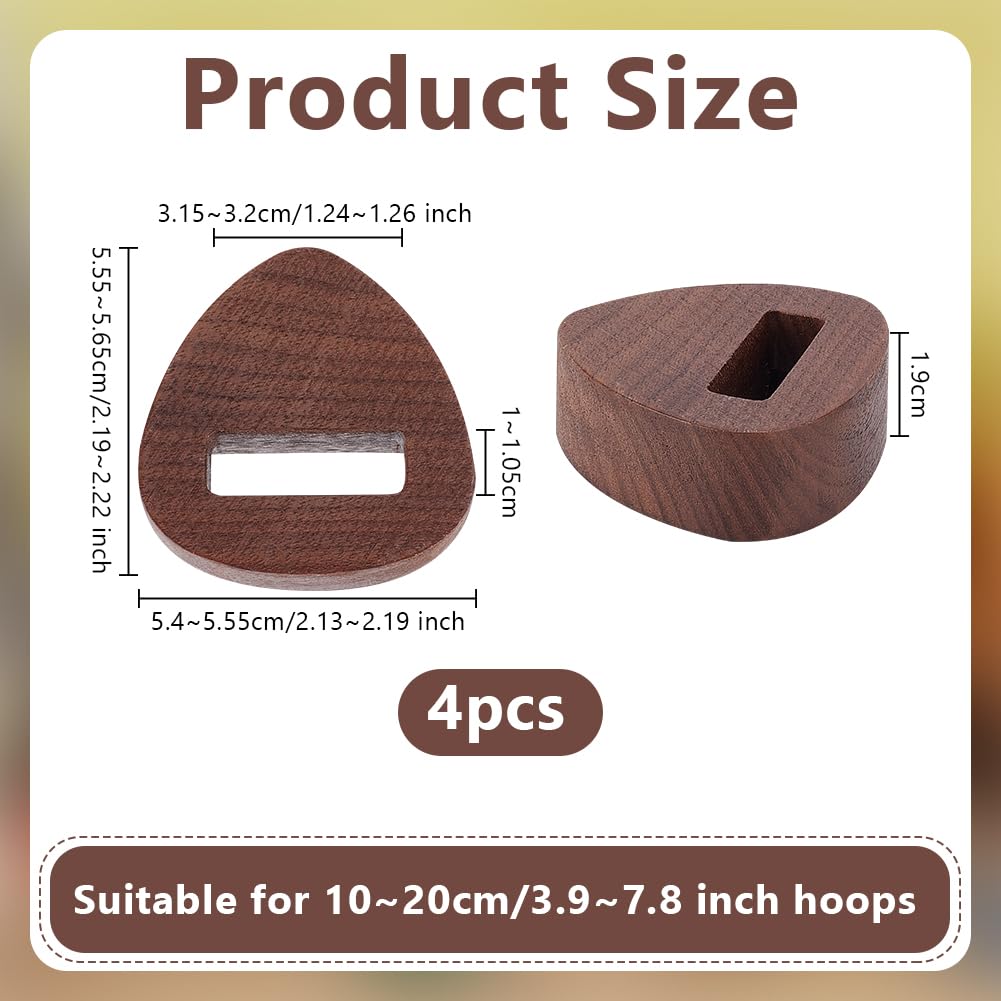 OLYCRAFT 4Pcs Wooden Embroidery Hoop Display Stand 1.9cm Thick Embroidery Hoop Wooden Base Triangle Wood Embroidery Hoop Easels Embroidery Cross Stitch Stand Decor for DIY Craft Projects Display OLYCRAFT