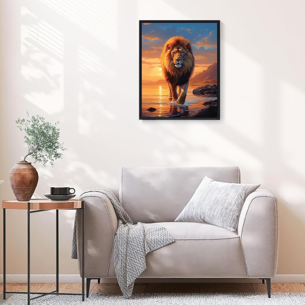 Natuyalo Paint by Numbers for Adults - DIY Adult Paint by Number Kits Painting on Canvas Lion Painting by Numbers for Beginners, Animal Art Craft Kits for Adults (16x20 Inch) Natuyalo