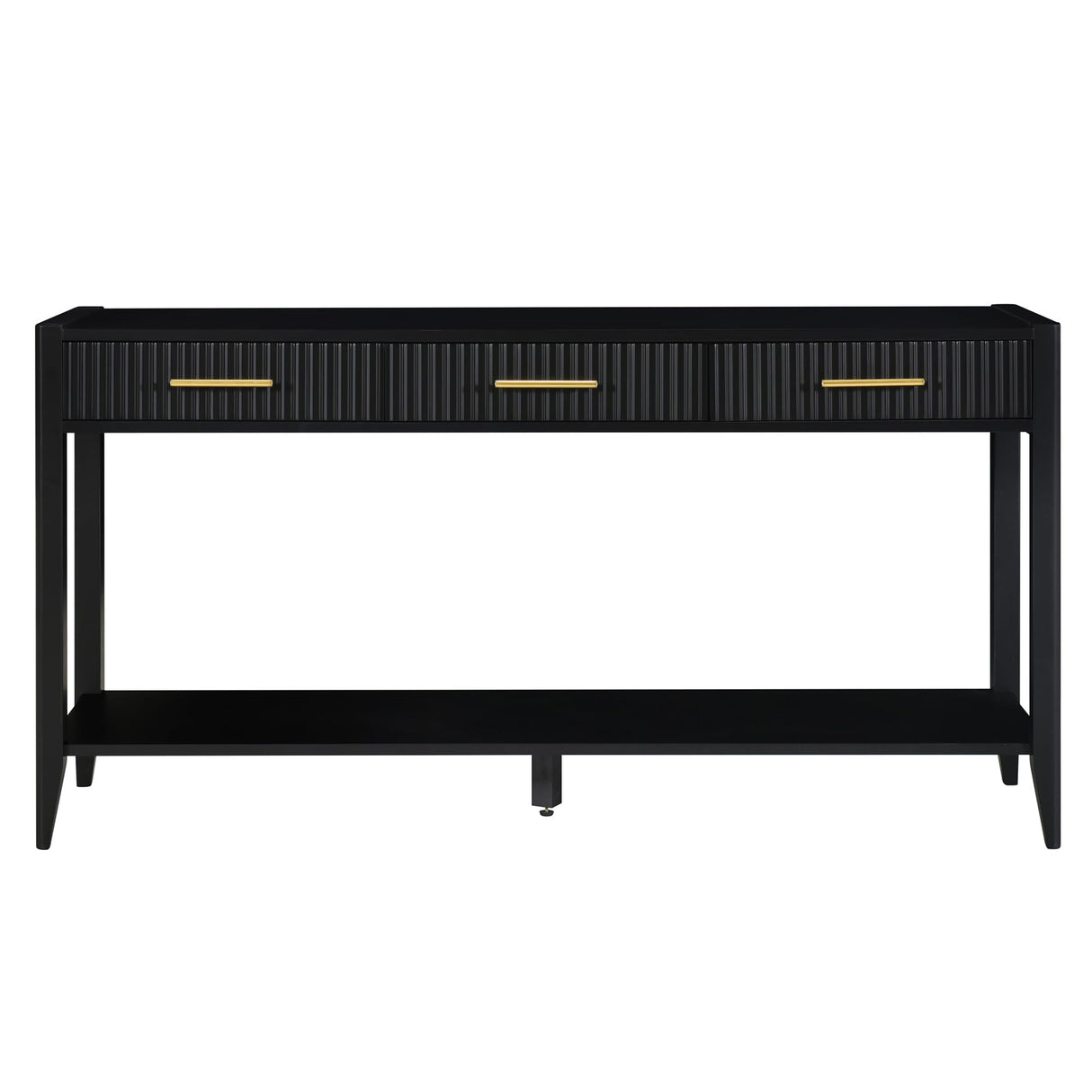 Aiuyesuo 60" Console Table with 3 Vertical Stripe Drawers, Entryway Console Table with Storage Shelf and Long Legs, Suitable for Entryway,Hallway,Living Room,Foyer,Corridor (Black-311J) Aiuyesuo