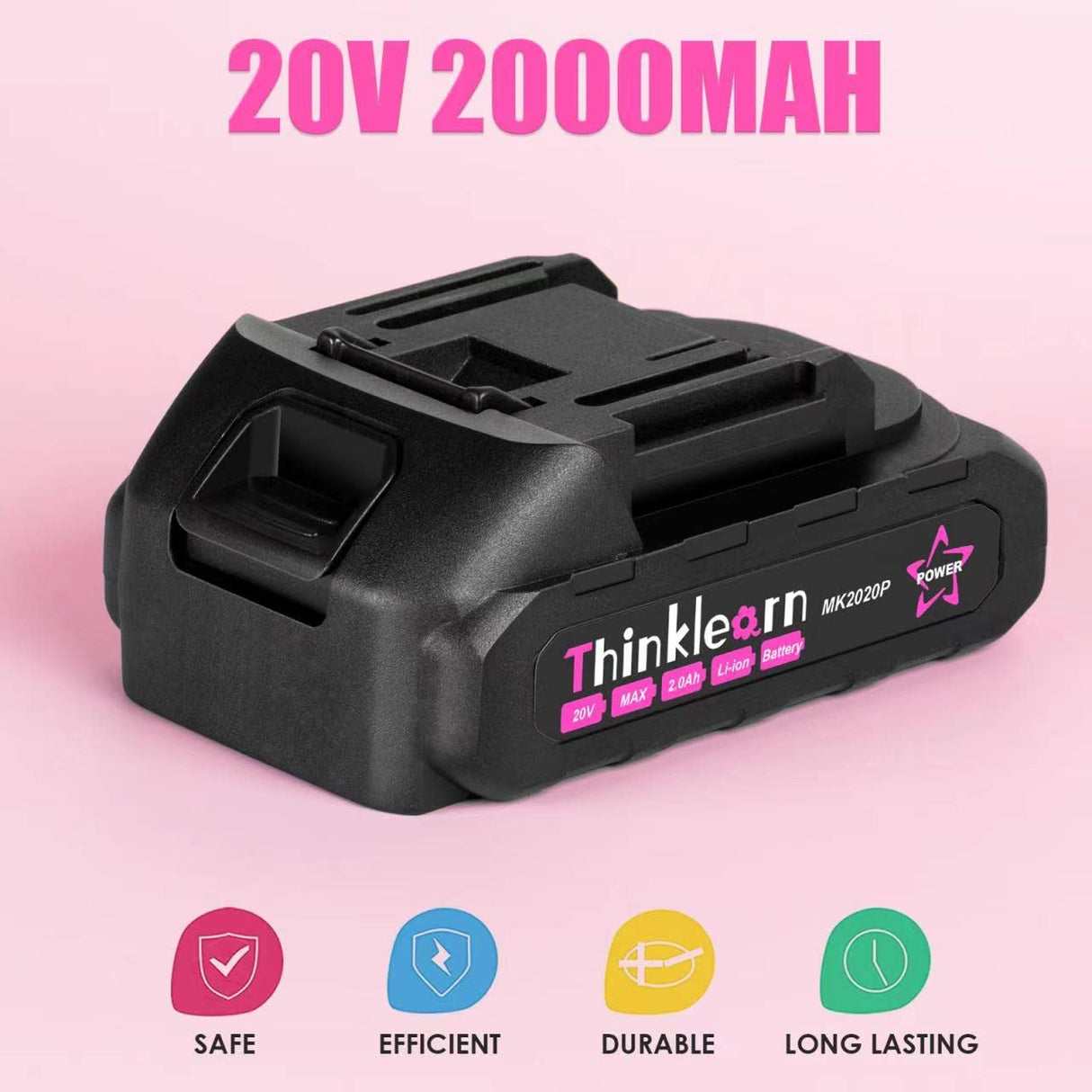 Cordless Detail Sander for Woodworking, 20V Electric Hand Sander for Wood Furniture, Compact Mouse Sander Tool with 2Pcs Batteries, Charger, Sandpapers, and Bag ThinkLearn