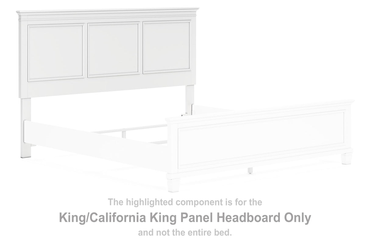 Signature Design by Ashley Fortman Farmhouse Panel Headboard, King/California King, White Signature Design by Ashley