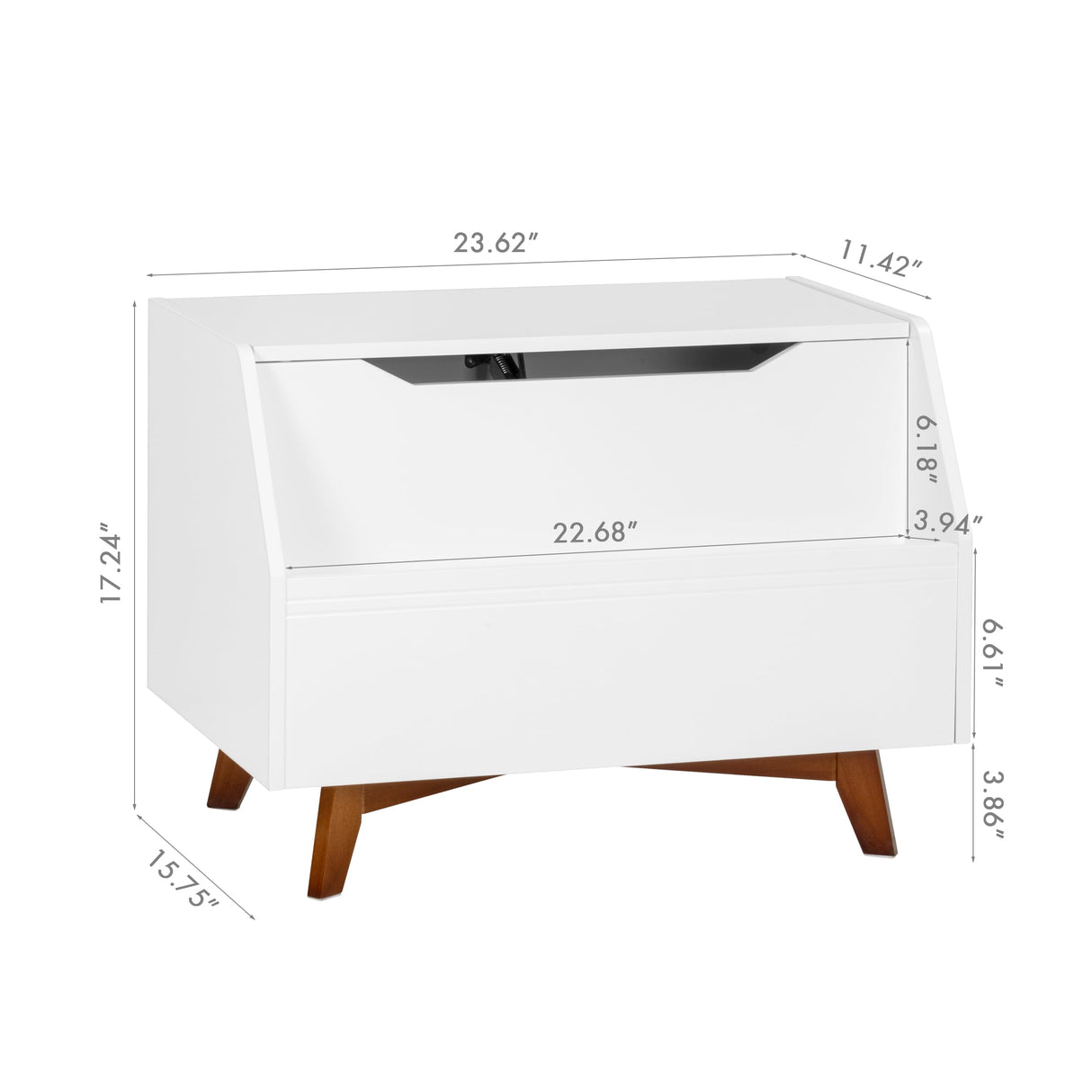 UTEX Kids Toy Box, Wooden Toy Chest, Kids Storage Organizer Bench with Front Book Storage Area for Boys and Girls, Children's Furniture, White UTEX