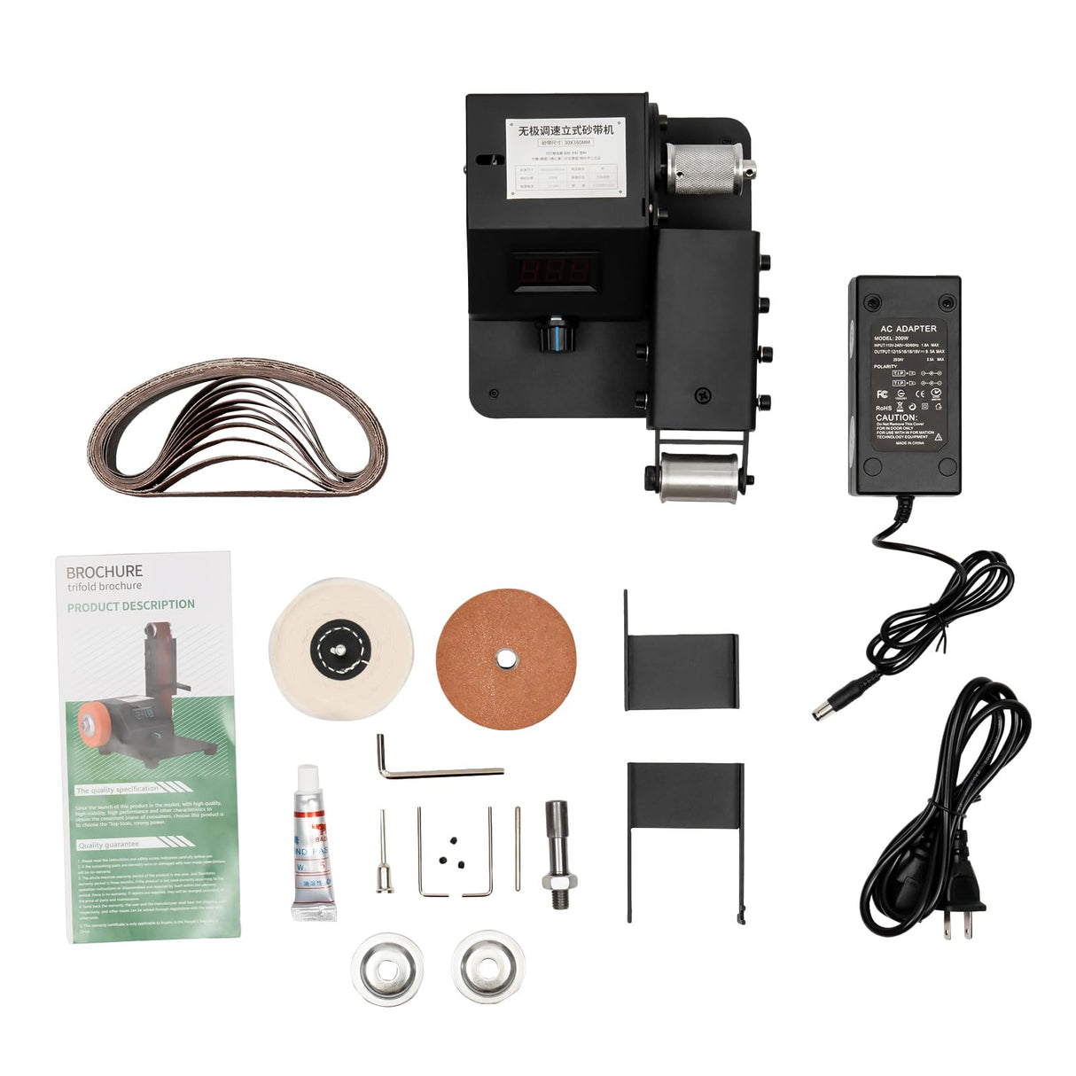 YIYIBYUS Mini Electric Belt Sander Polishing Grinding Knife DIY Sharpener Machine Sharpener w/Belts Adjustable Speed Table Top Grinder Polisher for DIY Wood Sanding Tool Metal Knife Leather YIYIBYUS