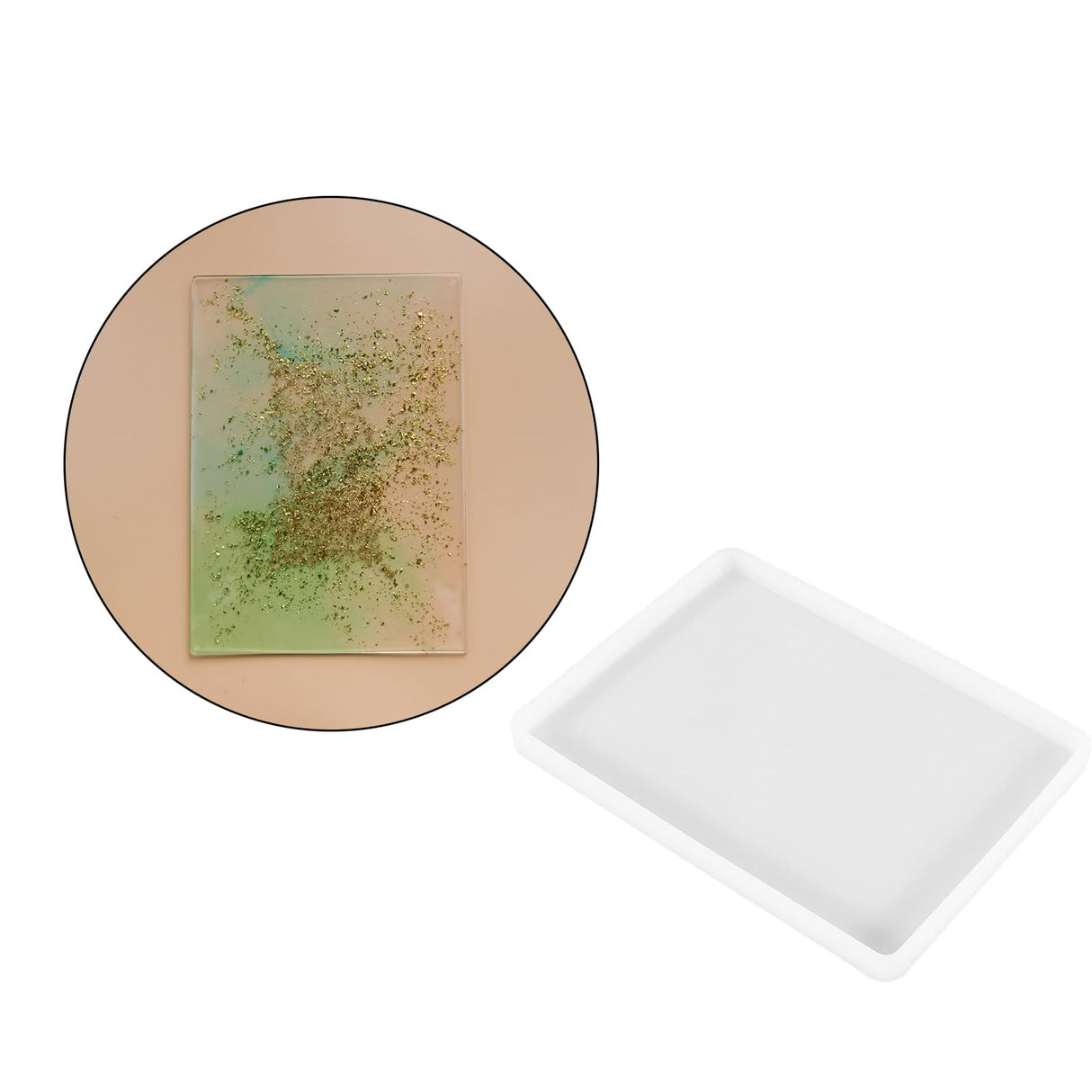 2pcs 7x5 inch Resin Tray Molds, Rectangle Silicone Molds, Flat Concrete Molds Resin Epoxy Silicone Board Molds for Resin Epoxy DIY SXYYDSG