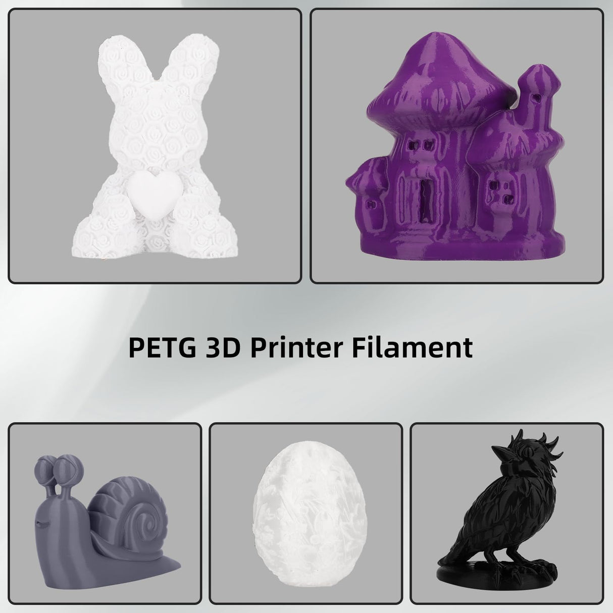 eSUN PETG Filament 1.75mm, 3D Printing Filament 1kg Spool(2.2lbs), 3D Filament 1.75mm Dimensional Accuracy +/- 0.03mm,Fit Most FDM Printers(Solid Grey) eSUN